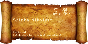 Spirka Nikolett névjegykártya