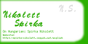 nikolett spirka business card
